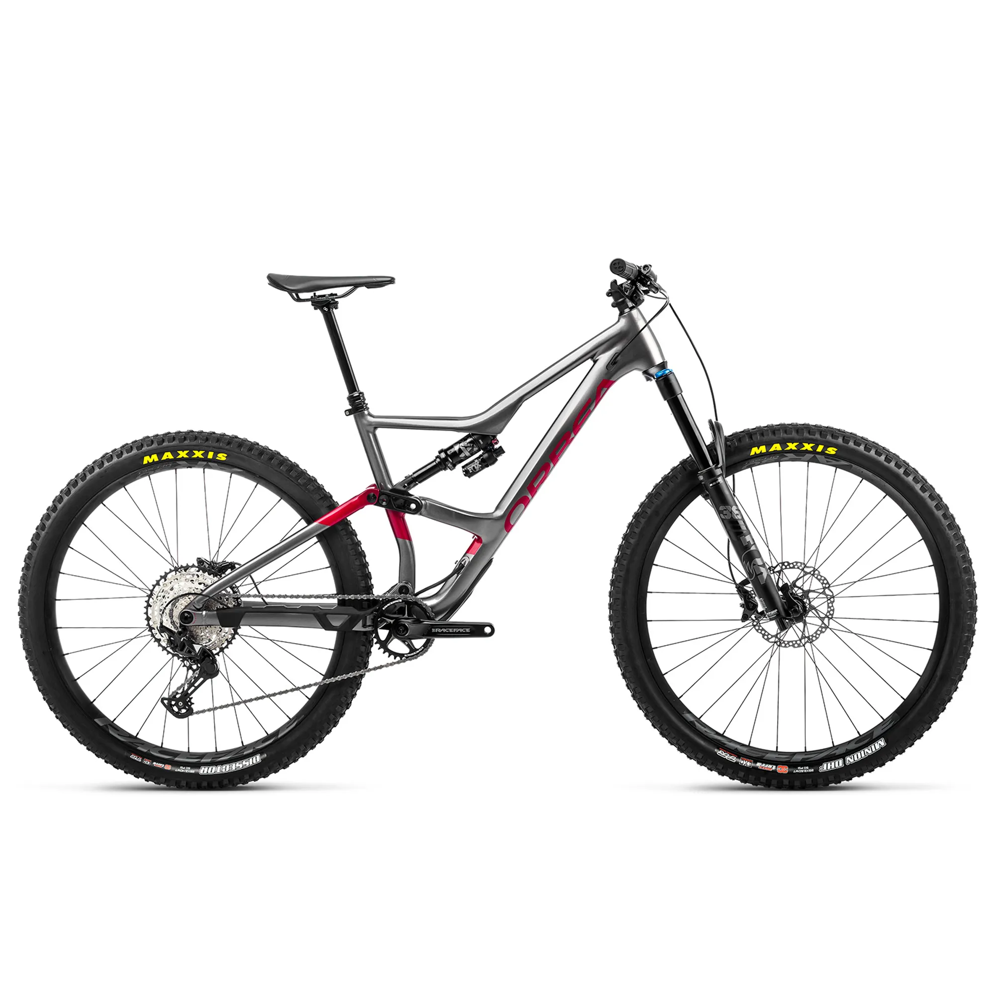 2022 Orbea Occam H20 LT Full Sus Mountain Bike in Silver and Red